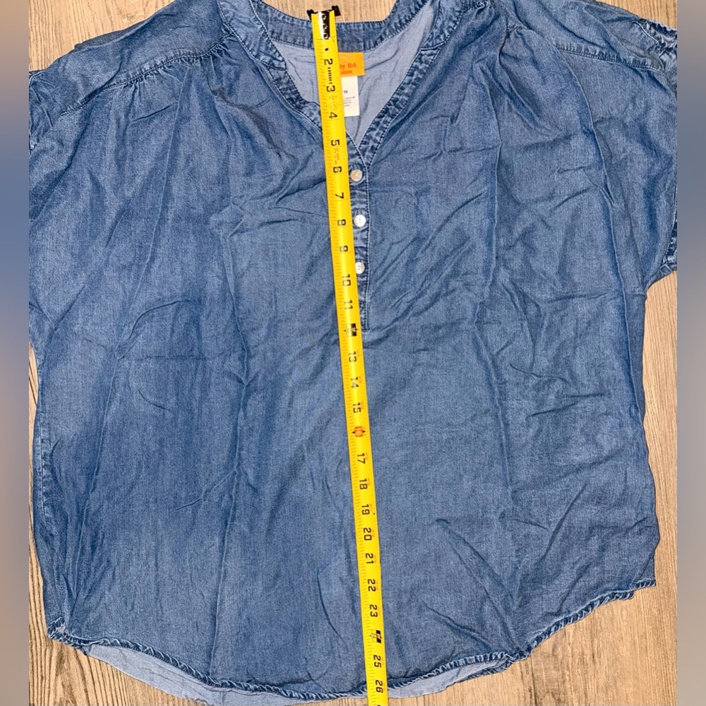 Ruby Rd. Light Blue Denim Blouse - Picture 5 of 5